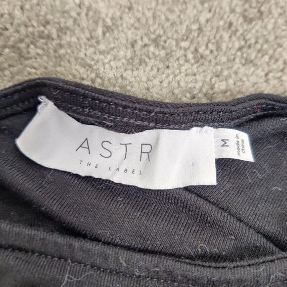 ASTR Women's Ruched Black Bodysuit Size Medium Comfy Casual Versatile Sexy - Picture 4 of 6